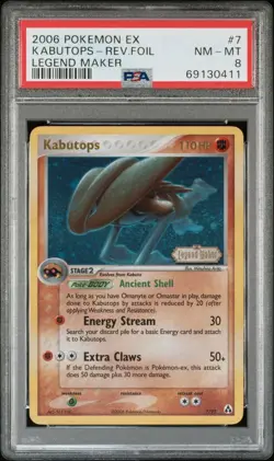 2006 Pokemon EX Legend Maker 7 Kabutops Reverse PSA 8 NM-MT - Image 1