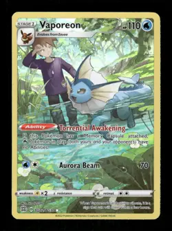 Pokemon Vaporeon Ultra Rare SWSH09: Brilliant Stars Trainer Gallery TG02/TG30 NM - Image 1