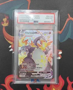 2021 Pokemon SWSH Full Art Shining Fates Charizard VMax #SV107 Graded PSA 10 - Image 1