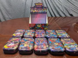 Lot of 10 Sealed Mega Evolution Mega Heroes Mini Tins Pokemon TCG w/ Display Box - Image 3