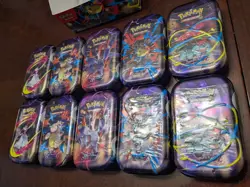 Lot of 10 Sealed Mega Evolution Mega Heroes Mini Tins Pokemon TCG w/ Display Box - Image 4