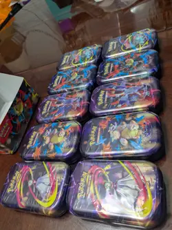 Lot of 10 Sealed Mega Evolution Mega Heroes Mini Tins Pokemon TCG w/ Display Box - Image 5