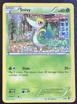 Snivy 1/12 Holo Rare 2011 Mcdonald's Promo Pokemon Card - Image 1