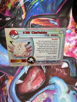 1999 Topps TV Animation Clefable #36 Green Logo Non Foil Pokemon Card - Image 2