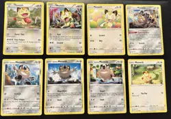 8x Meowth Lot Pokemon Cards Collection Set LP - Heavy play - Image 1