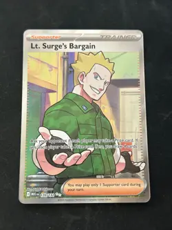 Pokemon Card Lt. Surge's Bargain 170/132 - Ultra Rare Full Art - Mega Evolution - Image 1