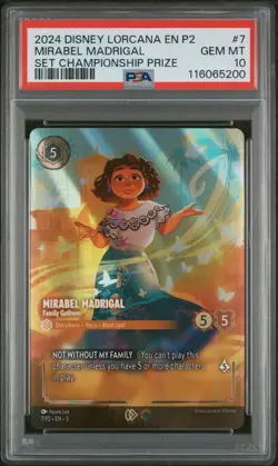 PSA 10 - Mirabel Madrigal (Set Championship Prize) EN 7/P2 Holo Lorcana Card - Image 1
