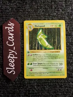 Metapod 54/102 1999 1st Edition Base Set Pokemon Card Vintage WOTC - HP - Image 1