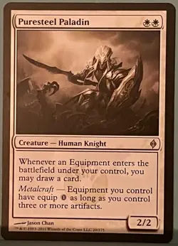 Puresteel Paladin - New Phyrexia - MTG Magic the Gathering - NM - Rare - Image 1