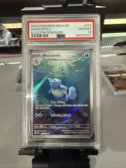 2023 Pokemon Mew en Wartortle #171 Illustration Rare PSA10 - Image 1