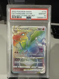 2022 Pokemon SWSH FA/Charizard VSTAR Brilliant Stars Secret PSA10 - Image 1