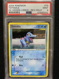 2004 Pokemon EX Hidden Legends Totodile Reverse Holo 79/101 PSA 9 Mint - Image 1