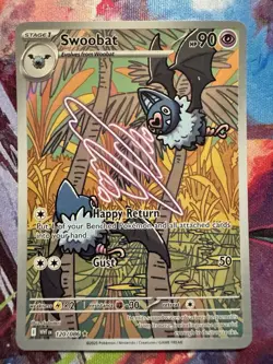 Pokemon TCG Swoobat 120/086 Illustration Rare Holo - S&V White Flare - Image 1