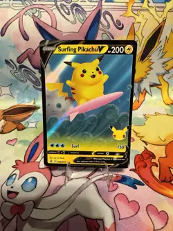 Pokemon TCG Surfing Pikachu V 8/25 Celebrations NM - Image 1