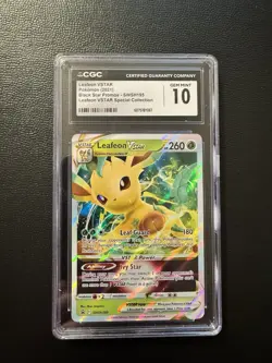 2021 POKEMON BLACK STAR PROMO SWSH195 LEAFEON VSTAR CGC 10 - Image 1