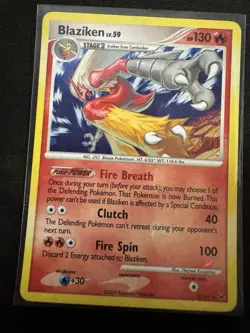 Pokemon TCG Blaziken Platinum Holo Rare Card 3/127 Lightly Played - Image 1