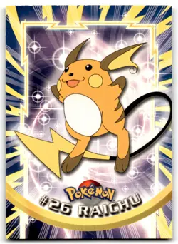 Raichu 1999 Topps Pokemon TV Animation 2nd Printing Black Logo #26 - MP - Image 1