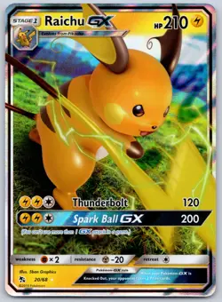 Raichu GX 20/68 (NM) - Sun & Moon: Hidden Fates - Ultra Rare - Pokemon TCG - Image 1