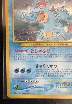 Feraligatr Holo No Rarity #160 Neo Genesis Vintage Japanese Pokemon SWIRL - Image 4