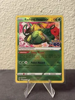 Pokemon Radiant Venusaur Pokemon GO 004/078 Radiant Rare Holo English SWSH NM - Image 1