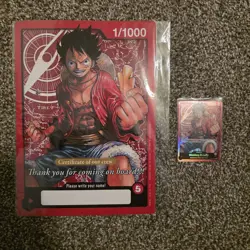 One Piece TCG Monkey D Luffy Certificate Of Crew Jumbo Oversized Card - Image 1