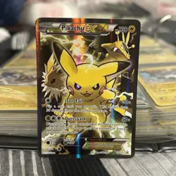 Pokemon TCG Pikachu EX Full Art Promo Holo XY124 XY 130HP Basic Card - Image 1