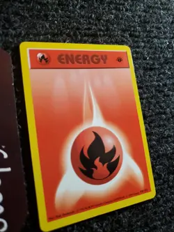 Pokemon Fire Energy 98/102 1st Edition Base Set Shadowless Card Near Mint - Image 3