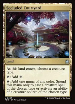 NM-Mint, English MTG Regular Secluded Courtyard Foundations Magic the Gathering - Image 1