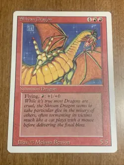 1994 Magic: The Gathering - Revised(3rd) - SHIVAN DRAGON🔴 - Vintage Rare - MP - Image 1