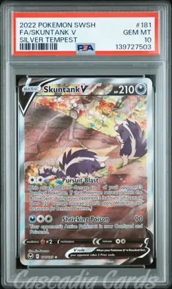 PSA 10 Skuntank Full Alt Art 181/195 Silver Tempest Pokemon - Image 1