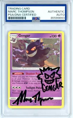 PSA Signed Marc Thompson Pokemon Gengar 70/214 Sm-Unbroken Bonds Regular - Image 1