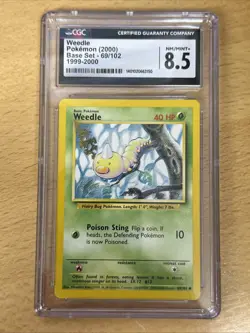 Pokemon Weedle Base Set Unlimited #69 NM CGC Graded Slab 8.5 - Image 1