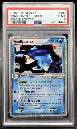 PSA 6 Feraligatr EX Holo 103/115 Unseen Forces 2005 - Pokemon TCG - Image 1