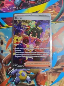Pokemon TCG Twilight Masquerade Kieran Special Illustration Rare 218/167 NM - Image 1