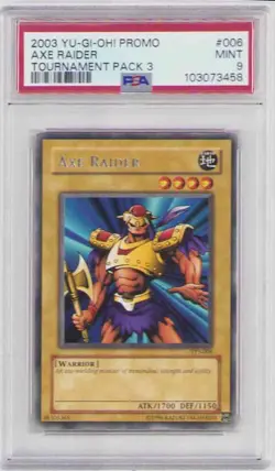 AXE RAIDER YUGIOH! TOURNAMENT SEASON 3 TP3-006 HOBBY LEAGUE RARE MINT 9! 2003 - Image 1