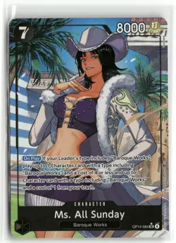 Ms. All Sunday (Alternate Art) OP14-084 The Azure Sea's Seven One Piece Foil NM - Image 1