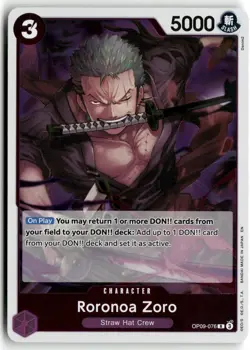 Roronoa Zoro OP09-076 Premium Booster -The Best- Vol. 2 One Piece Foil NM - Image 1