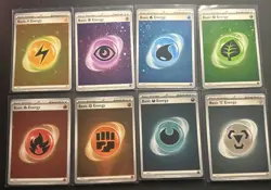 Complete Pokemon 151 Lot of 8 Energy Cosmos Reverse Holo Cards - Image 1