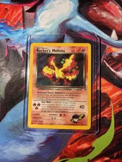 Pokemon TCG Rockets Moltres Holo Rare Card 12/132 Gym Heroes, NM/M Condition - Image 1