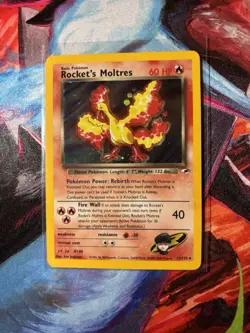 Pokemon TCG Rockets Moltres Holo Rare Card 12/132 Gym Heroes, NM/M Condition - Image 2