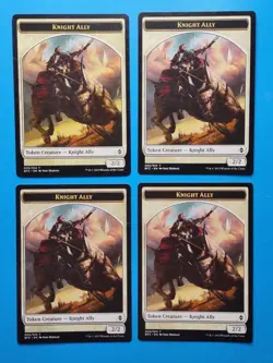MTG 4x Knight Ally Token x4 NM Battle For Zendikar Magic Playset White 2/2 - Image 1