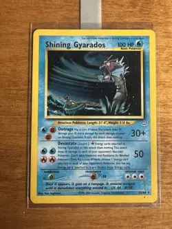 Shining Gyarados | 65/64 Neo Revelation | Pokemon Mint/NM 💧Double Holo Error - Image 1
