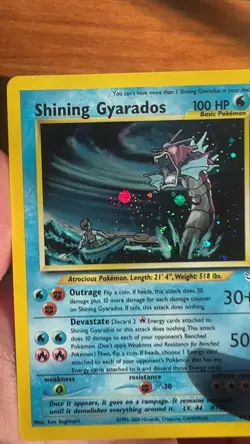 Shining Gyarados | 65/64 Neo Revelation | Pokemon Mint/NM 💧Double Holo Error - Image 2