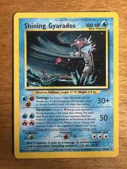 Shining Gyarados | 65/64 Neo Revelation | Pokemon Mint/NM 💧Double Holo Error - Image 4