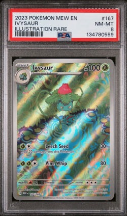 2023 POKEMON MEW EN-151 ILLUSTRATION RARE #167 IVYSAUR ⭐PSA 8⭐ - Image 1