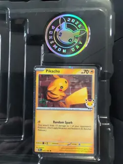 2026 Pikachu 051/162 Pokemon Day 30th Anniversary Stamped Promo TCG Plus Coin - Image 1