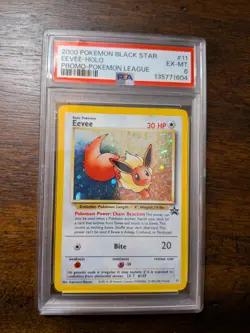 Pokemon Graded Slab 2000 Black Star Promo Eevee Holo #11 PSA 6 Ex-Mt - Image 1