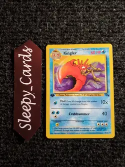 Kingler 1st Edition Fossil 38/62 Uncommon WOTC Vintage Pokemon NM - Image 1
