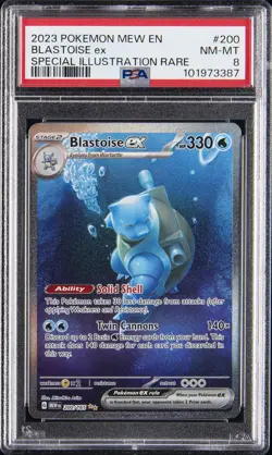 2023 POKEMON MEW EN-151 SPECIAL ILLUSTRATION RARE #200 BLASTOISE EX PSA 8 - Image 1