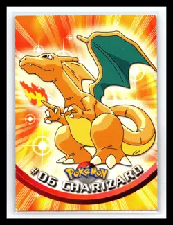 💥 Charizard 1999 Topps Pokemon TV Non Holo Animation Series Blue Logo # 6 - Image 1